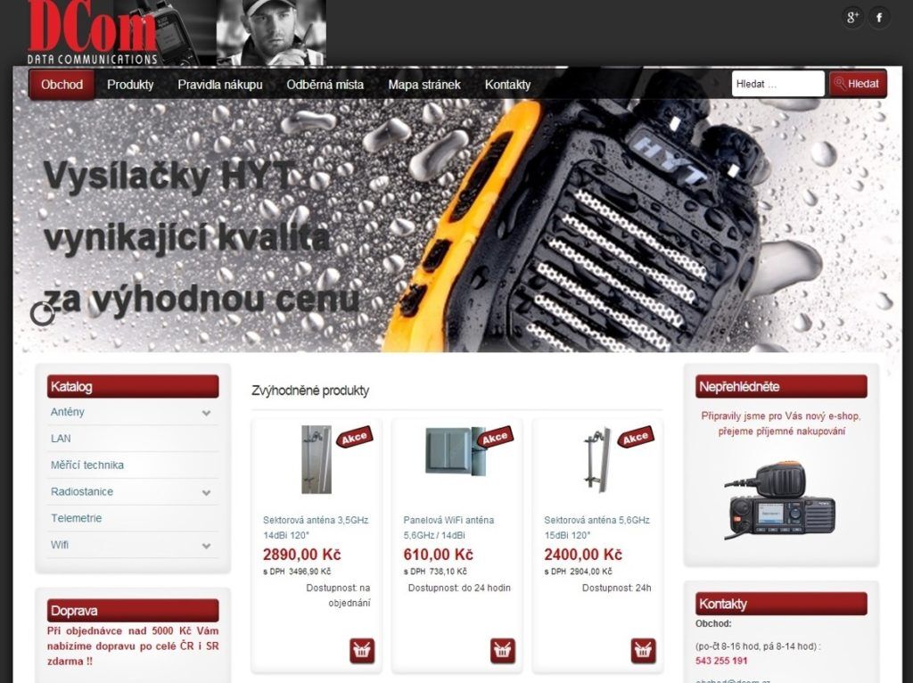 Nový internetový obchod společnosti DCom, spol. s r.o.