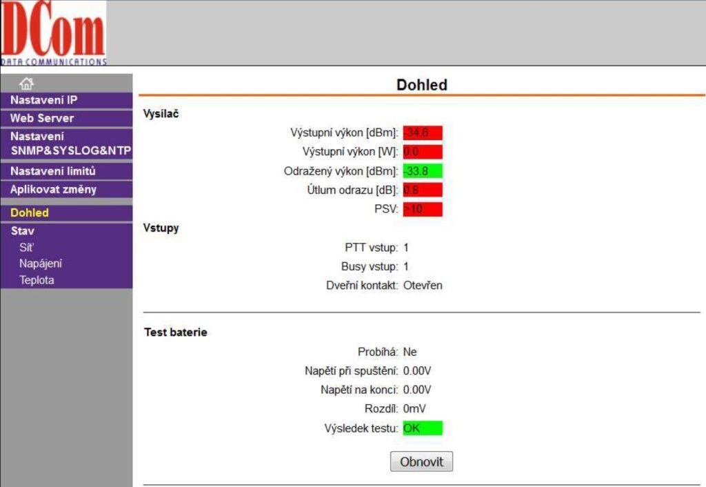 DS261 radio network converter parameter status