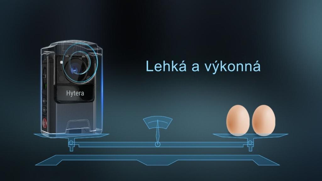 Policejní kamera Hytera GC550 vyniká malými rozměry a nízkou hmotností necelých 115g