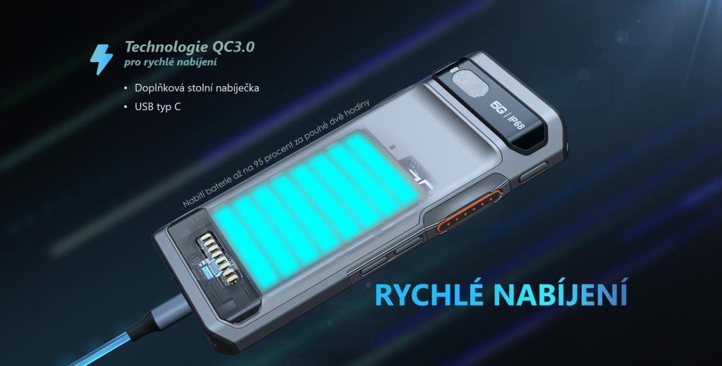 Hytera PNC560 je osazena vyměnitelnou baterií s vysokou kapacitou a podporou rychlého nabíjení